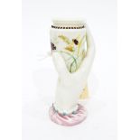 Victorian Royal Worcester conical-shaped vase, handpainted with butterflies and grasses,