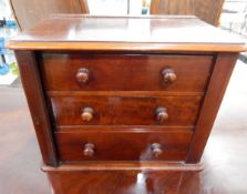 Miniature 19th century mahogany collectors cabinet, the drawers each with turned knob handles,