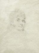 Attributed to Richard Cosway Pencil drawing Half-length portrait of man together with 19th