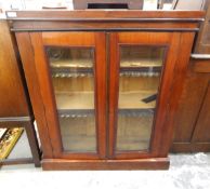Victorian mahogany bookcase, the pair of glazed doors enclosing adjustable shelves,