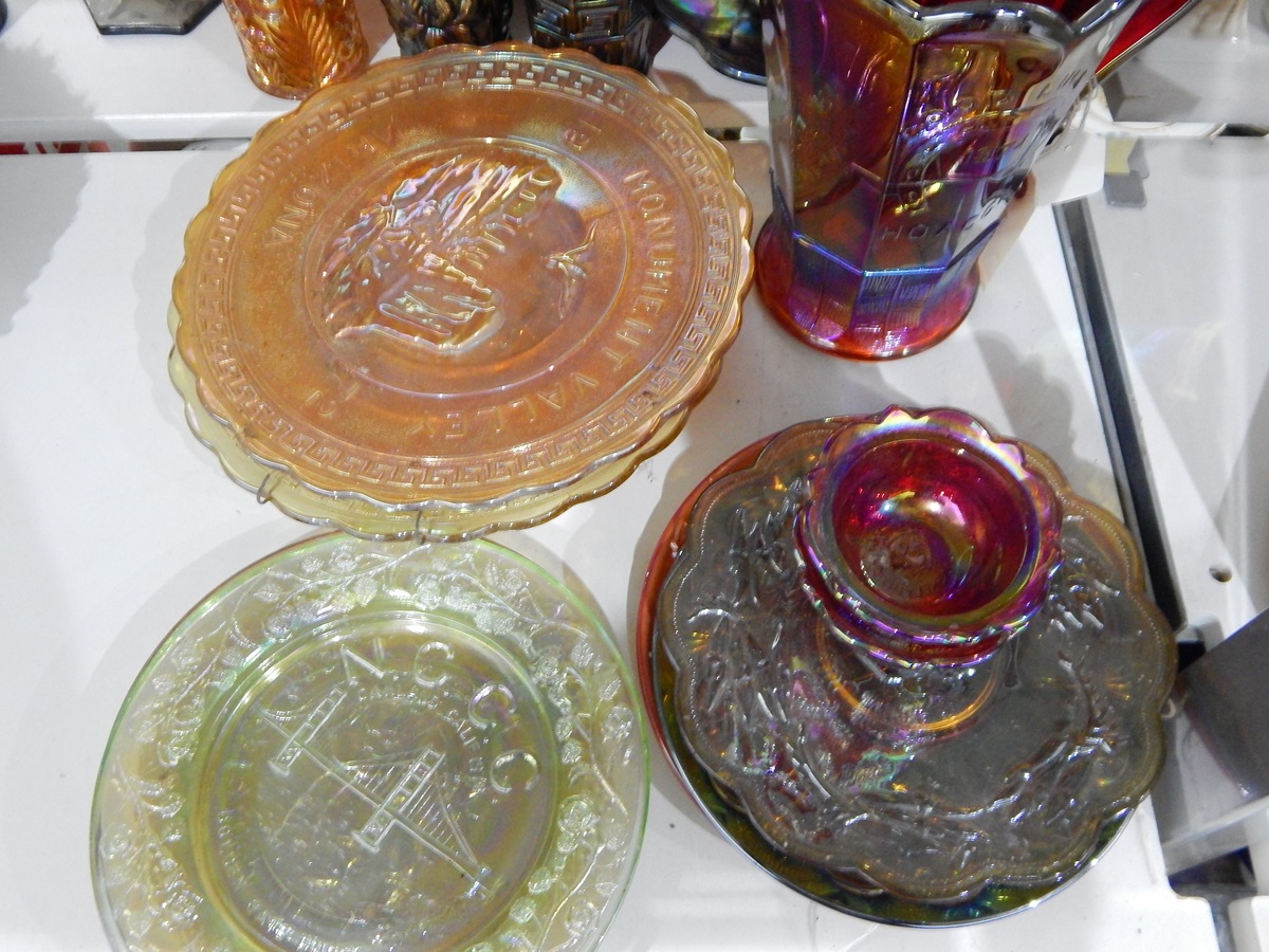 'Heart of America Carnival Glass Association' souvenir jug marked 'Good Luck 1974',