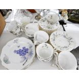 Part tea service by Royal Albert 'Brigadoon' and six Rosenthal plates,