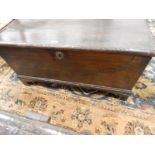 18th century elm blanket chest on bracket feet,