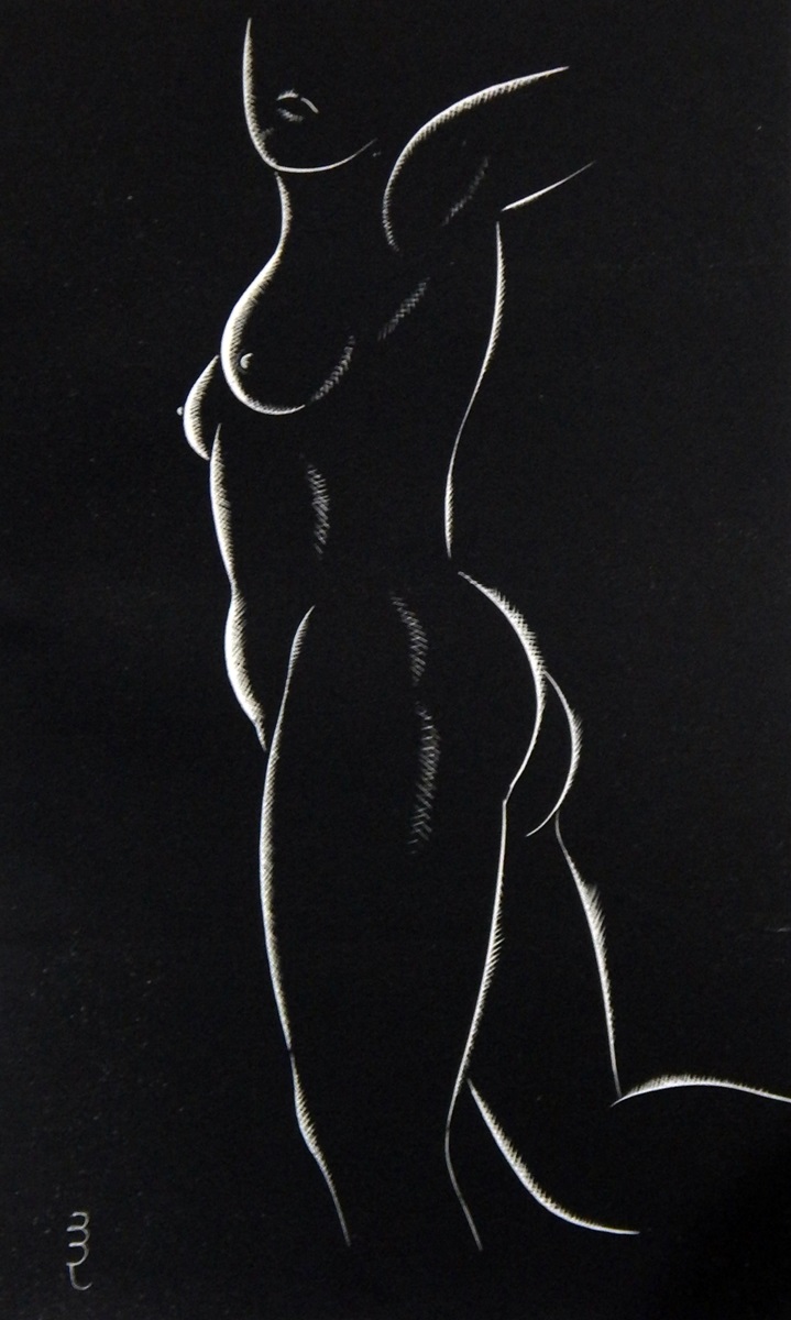 Eric Gill (1882-1940) Wood engravings Two nude studies from '25 Nudes' publ. - Image 2 of 2