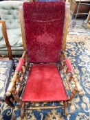 Edwardian turned spindle rocking chair