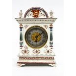 19th century French pottery timepiece by Longwy of neoclassical decoration,