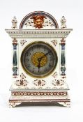 19th century French pottery timepiece by Longwy of neoclassical decoration,