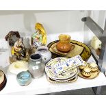 Quantity of various ceramics to include a pair of continental figures, studio pottery,