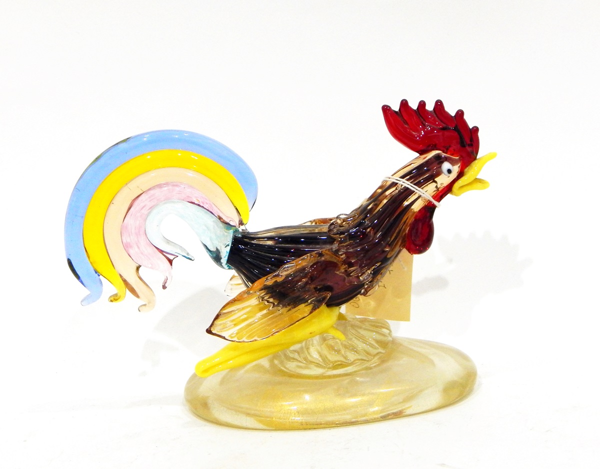 Four Murano glass models, one of a parrot, 34cm high, one of a clown (hand missing), 33cm high, - Image 2 of 5