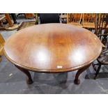 Oval mahogany dining table,