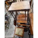 19th century box commode with upholstered top,