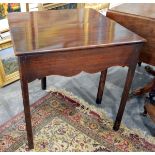 19th century mahogany fold-over tea table,