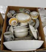 Large quantity of ceramics including Foley, Royal Doulton 'Primrose', vases, two prints, etc.