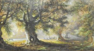 Annie Sharpe (19th century) Pair of watercolour drawings Landscapes with trees, signed lower left,