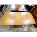 Ercol-style fall-flap elm dining table,
