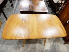 Ercol-style fall-flap elm dining table,