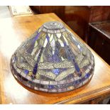 Modern Tiffany-style glass light shade, the leaded glass with dragonfly decoration,