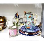 Collection of 19th century Staffordshire figures including highwayman Tom King,
