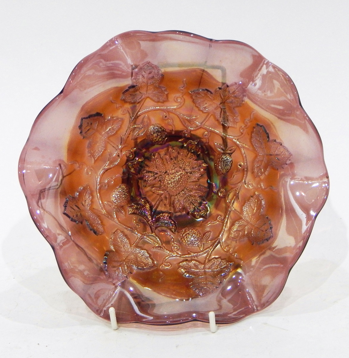 Northwood carnival glass bowl in the 'Peacock and Urn' pattern, - Image 5 of 5