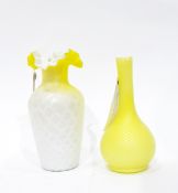 Late Victorian Stevens & Williams verre de soie yellow glass vase of bottle form with satin finish,