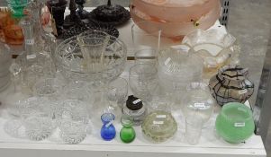 Large quantity of glassware including three 19th century thumb-cut tumblers,