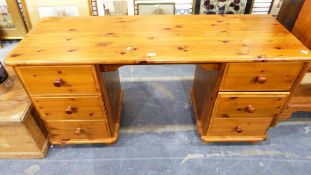 Modern pine kneehole desk/dressing table,