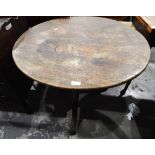 19th century mahogany circular top tripod table on turned pedestal with splayed legs,