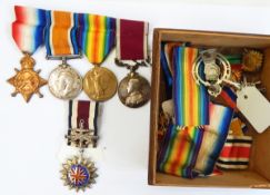 Group of four WWI medals comprising the 1914-15 Star, the War medal,