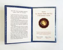 1975 Republic of Panama 100 Balboas gold coin, 8.