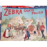 Zebra Grate Polish cardboard advertising sign, Reproduction WW II signs and others