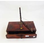 Postal scales within its original wooden case, the central part screws into the lid,