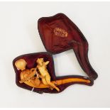 Meerschaum pipe carved with a nude woman,