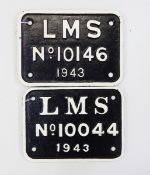 Two LMS locomotive plates, no.10146 1943 and no.