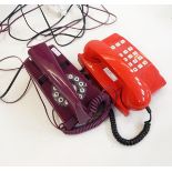Two Trimline telephones and various other vintage plastic telephones (1 box)
