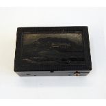 19th century Swiss bois durci musical box, the case of rectangular form,