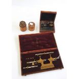 Antique brass 'Tour A Pivoter' clockmaker's small lathe, cased,