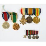 Group of three WWI medals comprising the 1914-15 Star, the War medal and the Victory medal,