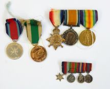 Group of three WWI medals comprising the 1914-15 Star, the War medal and the Victory medal,