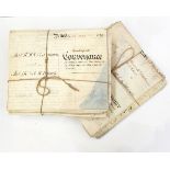 Quantity of 19th century indentures, both paper and vellum examples, including mortgages, wills,