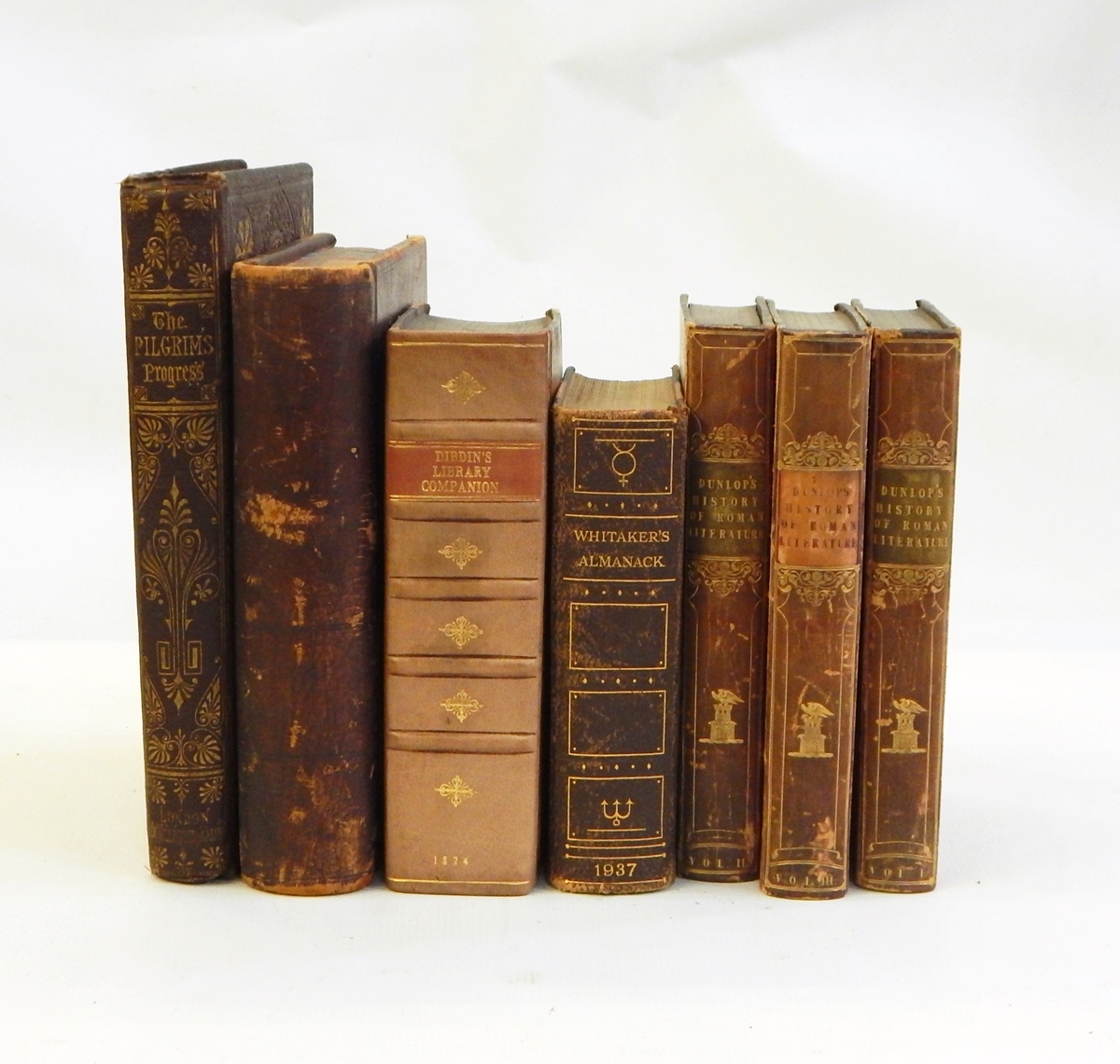 Leather-bound antiquarian books including military history, etc.