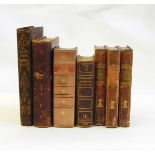 Leather-bound antiquarian books including military history, etc.