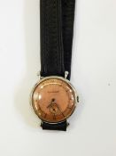 Jaeger-Lecoultre stainless steel wristwatch with copper-coloured face and subsidiary seconds dial