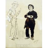 W McGregor (early 20th century) Three pencil sketches and four pen and ink sketches,