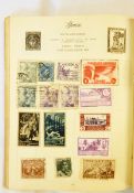 Three world stamp albums and a mixture on paper (mixed condition but some interesting examples)