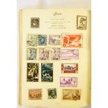 Three world stamp albums and a mixture on paper (mixed condition but some interesting examples)