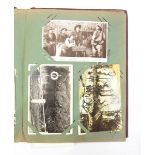 Postcard album and contents of greetings cards and topographical cards including scenes of London
