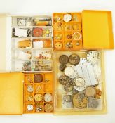 Large quantity of watch parts and movements (4 boxes)