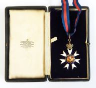 CMG (Order of St Michael and St George medal) with usual enamel decoration, on blue and red ribbon,