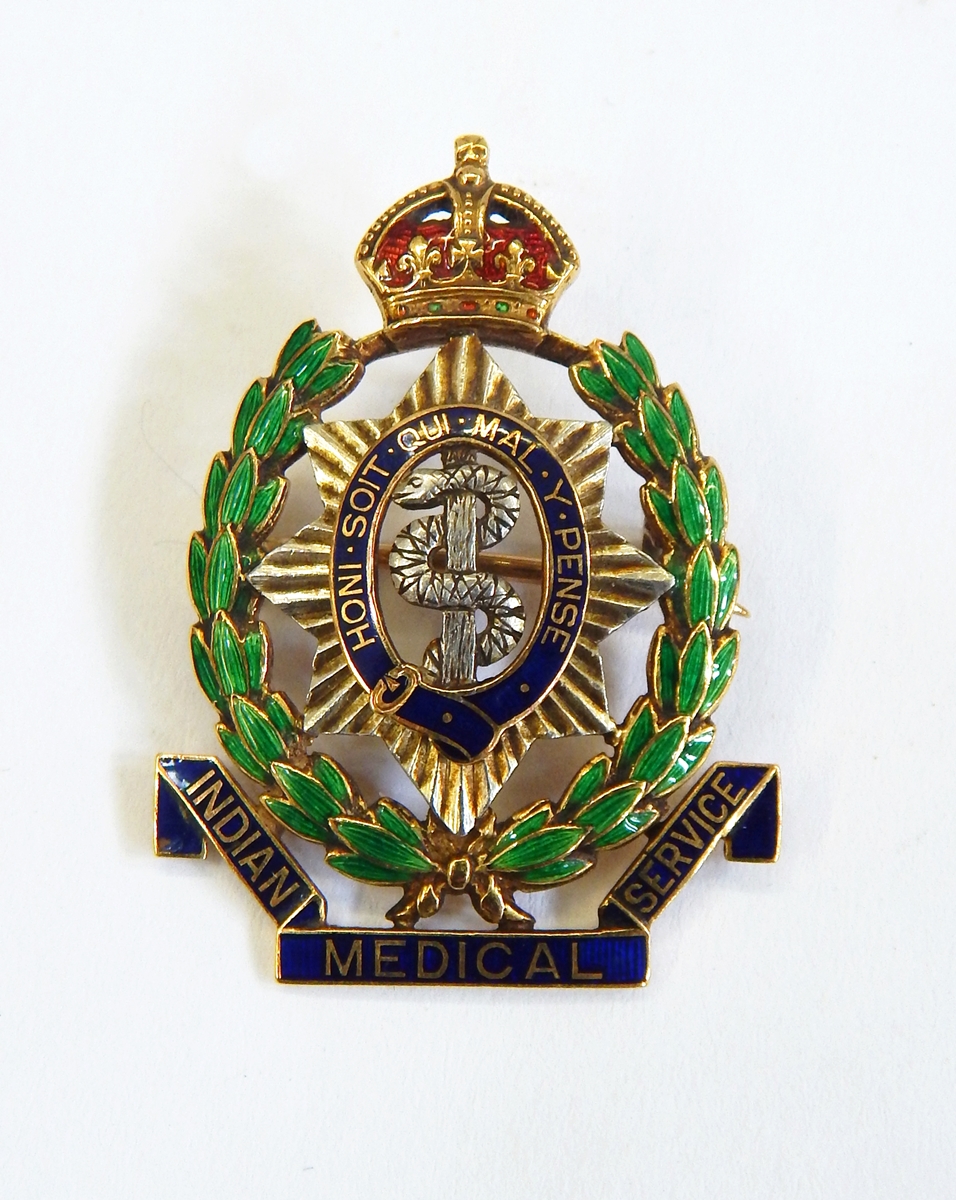Enamelled gold brooch for the Indian Medical Service,