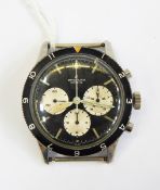 Breitling gent's watch with black face with three subsidiary dials,